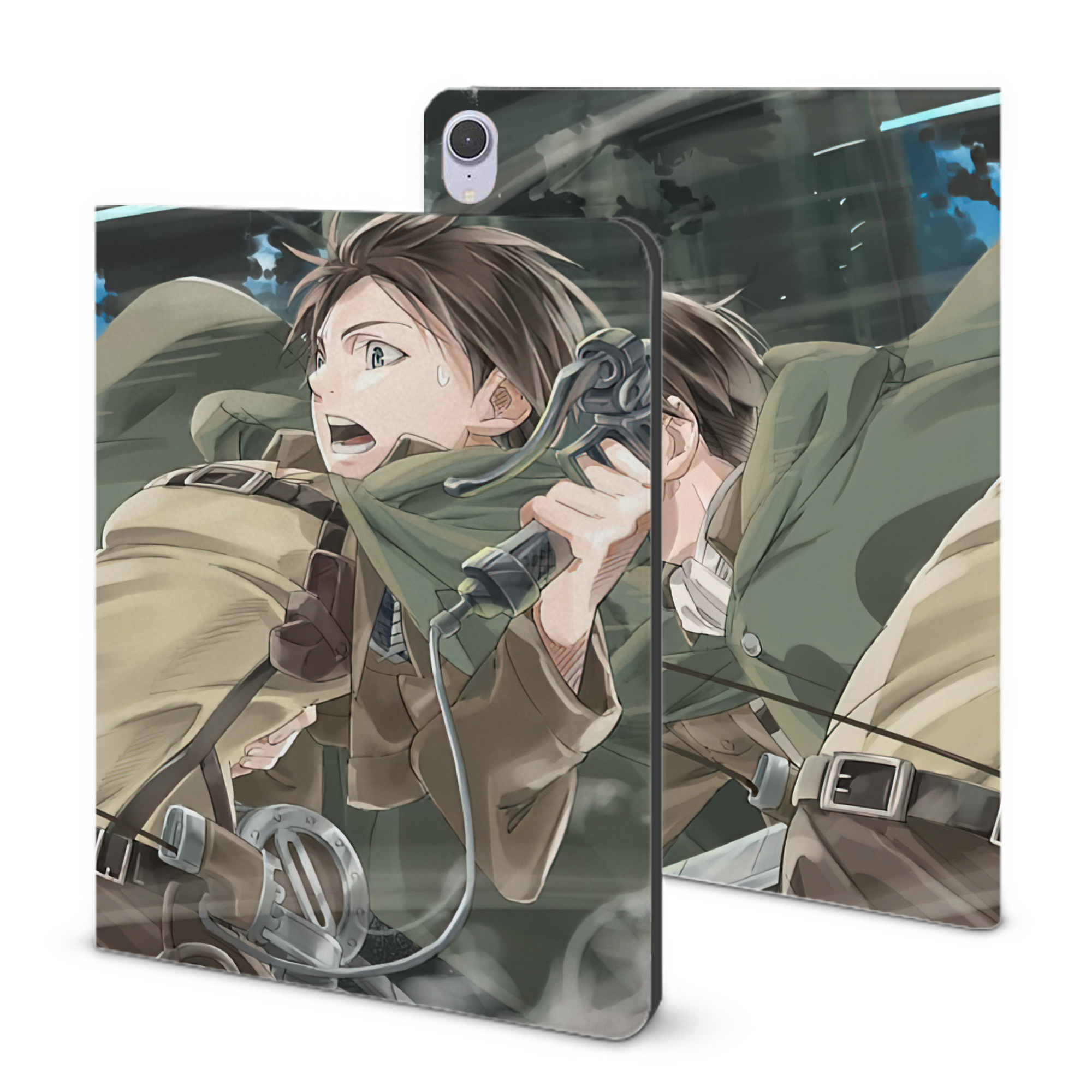 （画像用） 進撃の巨人 Attack on Titan IPad ケース ブック型 PUレザー TPU 耐衝撃 軽量 薄型 ペン収納なし 全面保護 IPad 各モデル対応